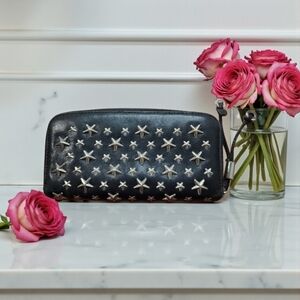 Jimmy Choo Black Wallet with Silver Star Studs